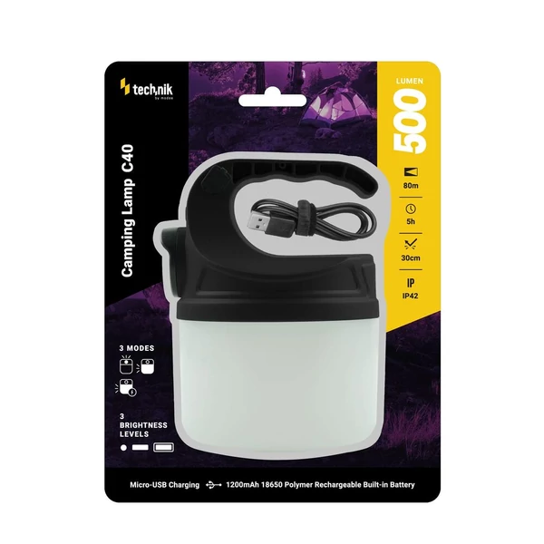 Technik kemping lámpa 1200MAH 500LM újratölthető MT-C40