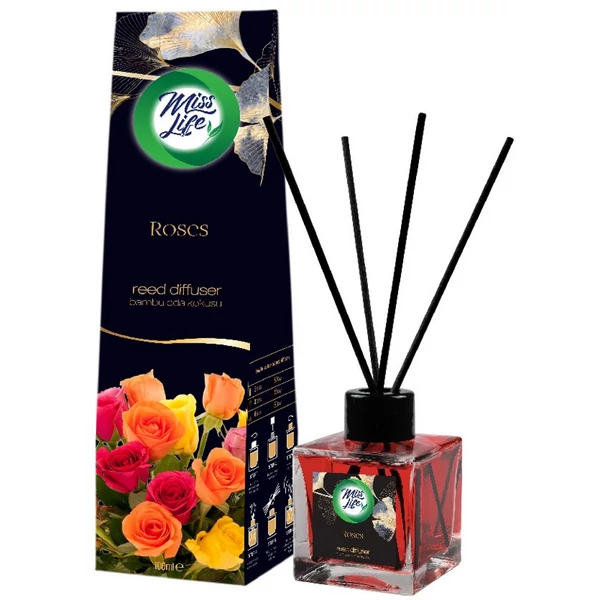 Miss life rózsás pálcikás illatosító 100ml 87850