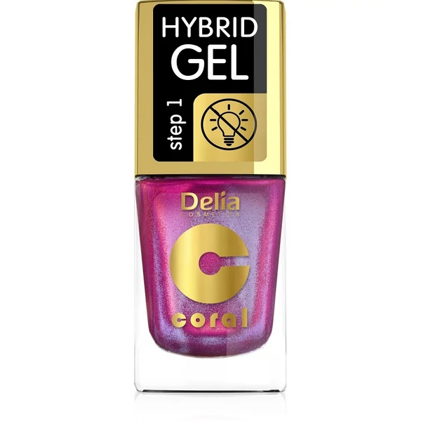 Delia hybrid gel fukszia csillámos színű körömlakk 11ml 107