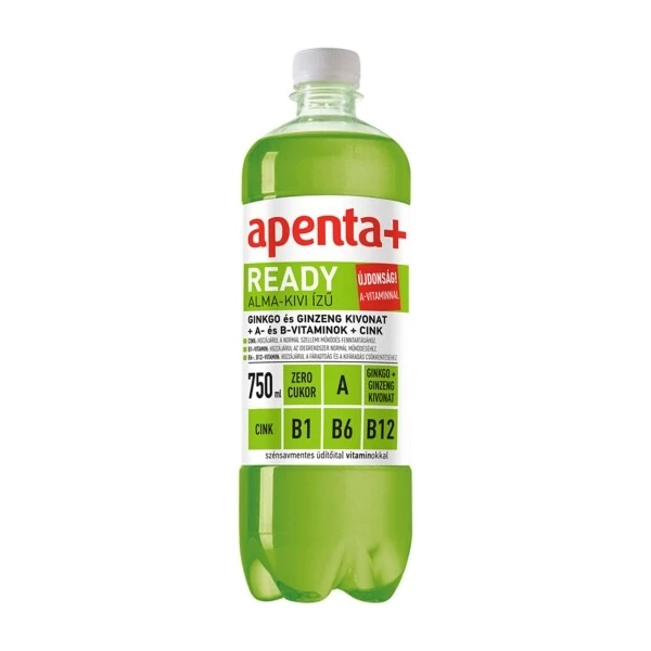 Apenta+ Ready alma-kiwi ízű szénsavmentes energiamentes üdítőital vitaminokkal 750 ml