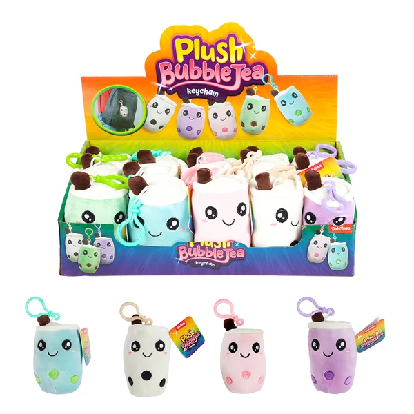 Bubble Tea plüss kulcstartó többféle változatban 1db