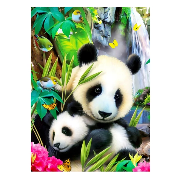 Gyémántszemes kirakó: Pandák gyémántfestő szett 40x50cm