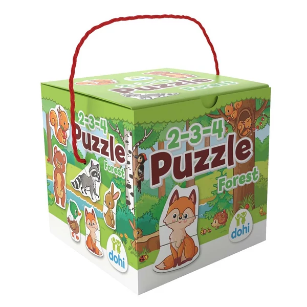 2-3-4 Darabos Puzzle - Erdő állatai