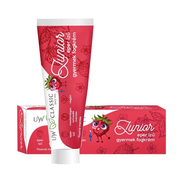 UW Classic Junior fluoridmentes fogkrém gyermekeknek eper ízű 75ml