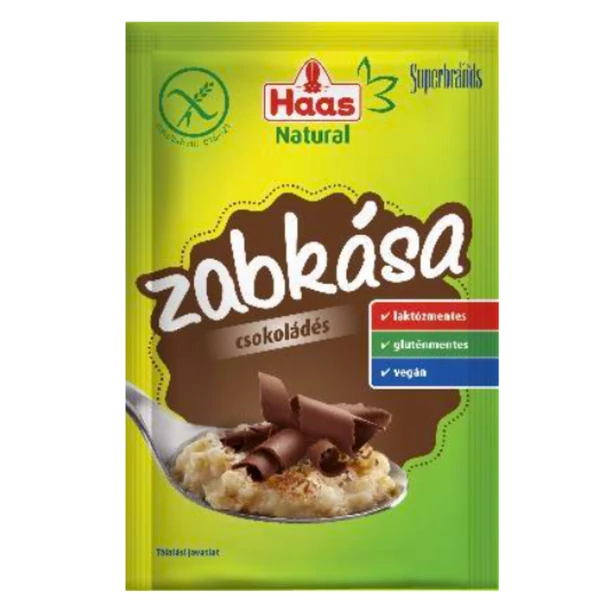 Haas Natural zabkása 50g csokoládé gm, lm,vegán