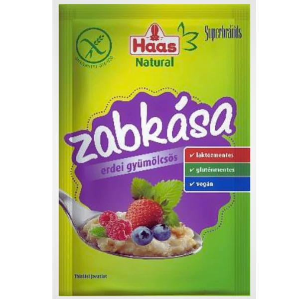 Haas Natural zabkása 50g erdei gyümölcsös gm,lm,vegán