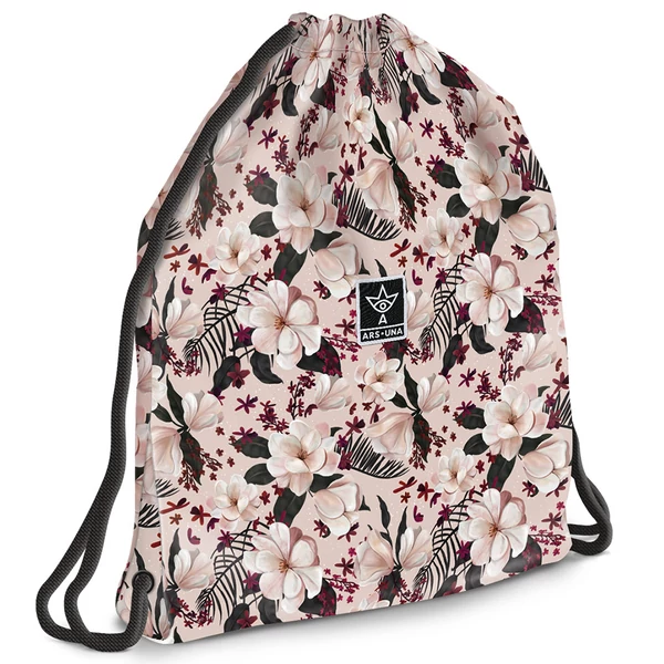Ars Una: Flowery Pink virágos tindédzser tornazsák, sportzsák 37,5x46cm