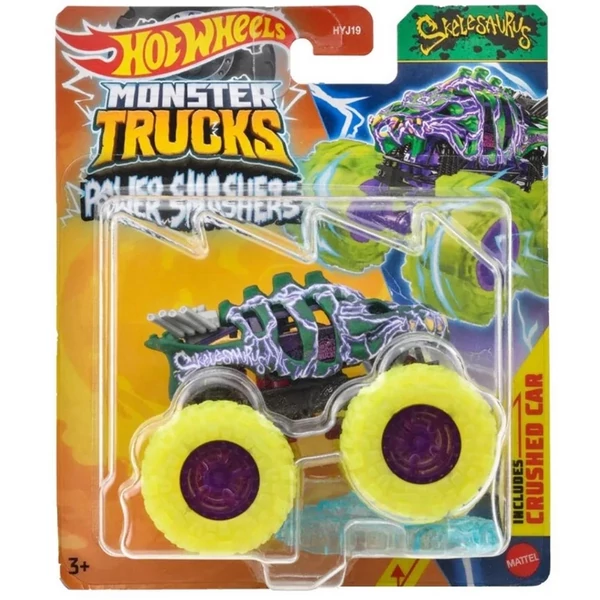 Hot Wheels Monster Trucks: Power Smashers Skelesaurus monster kisautó - Mattel
