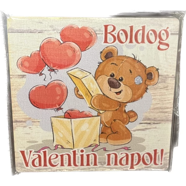 Valentin napi feliratos macis hűtőmágnes TWM-05