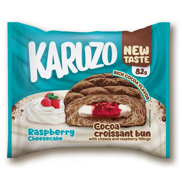 Karuzo Kakaós leveles tészta krémtúrós-málnás töltelékkel 82 g