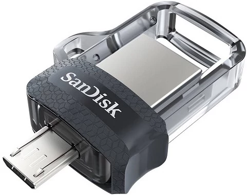 SanDisk Dual Drive m3.0 32 GB USB micro USB pendrive mobil memória 150 MB/s (SDDD3-032G-G46) (173384)