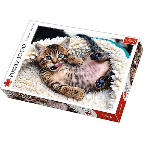 Vidám kiscica 1000db-os prémium puzzle - Trefl