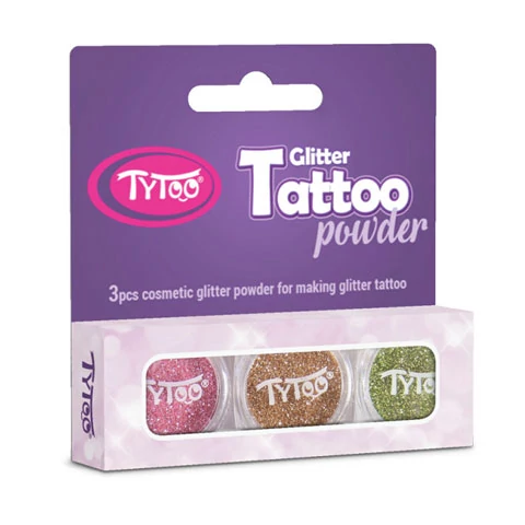 TyToo: Rózsaszín, arany és pezsgő színű csillámpor szett 3x2,5ml