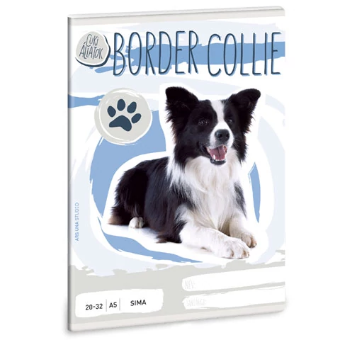 Cuki állatok - Border Collie sima lapú füzet A/5