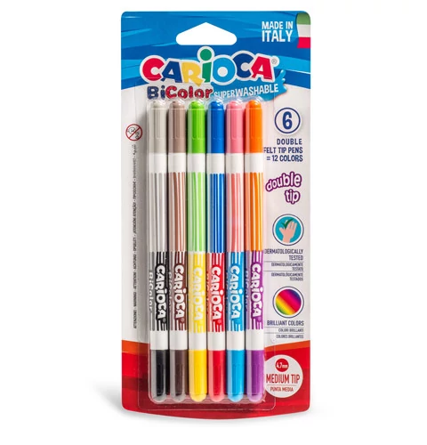 Kétszínű filctoll készlet 6db - Carioca
