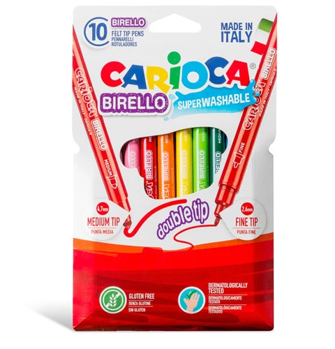 Dupla végű filctoll készlet 10db - Carioca
