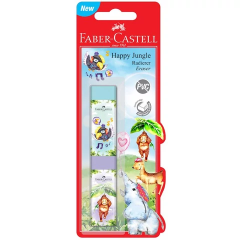 Faber-Castell: Vidám dzsungel PVC menetes radír 2db-os szett