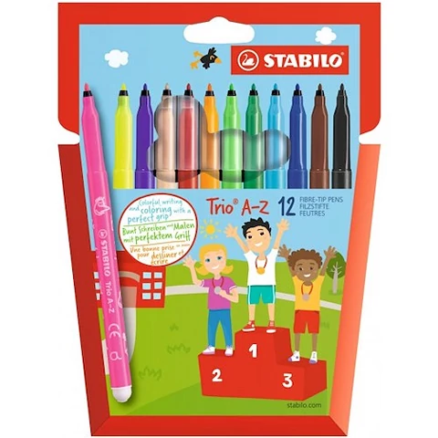 Stabilo: Trio A-Z színes filctoll szett 12db-os