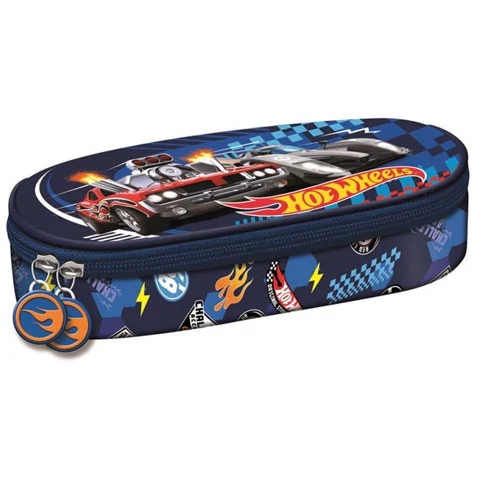 Hot Wheels ovális tolltartó kék színben 20,5x5x9,5cm