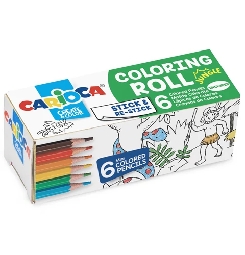 Dzsungel mini színező henger 6db mini színesceruzával - Carioca