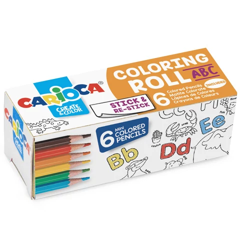 ABC mini színező henger 6db mini színesceruzával - Carioca