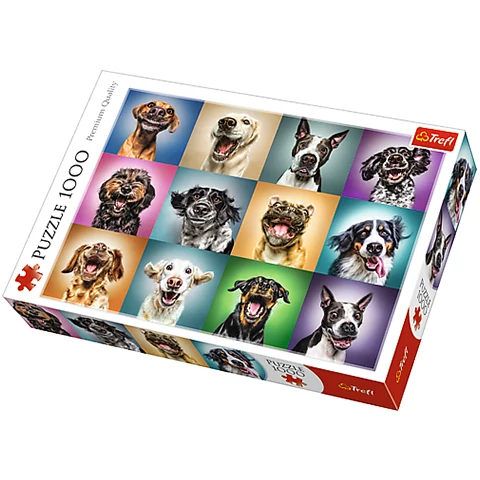 Vicces kutya portrék 1000 db-os Puzzle - Trefl