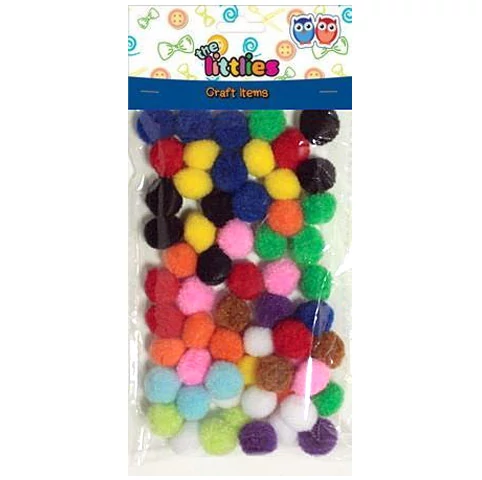 Színes pompon szett 15mm 60db