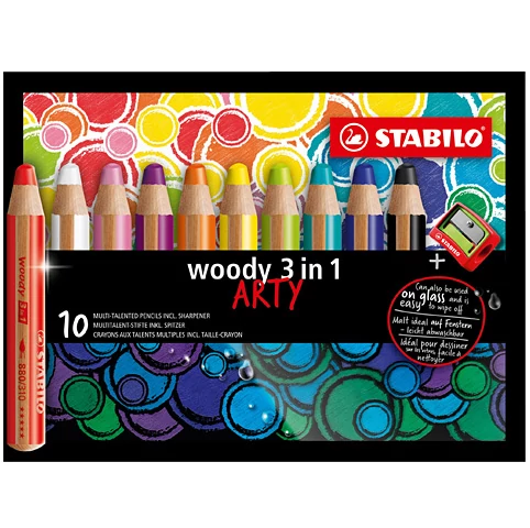 Stabilo Woody 3in1 ARTY színes ceruza szett 10db-os