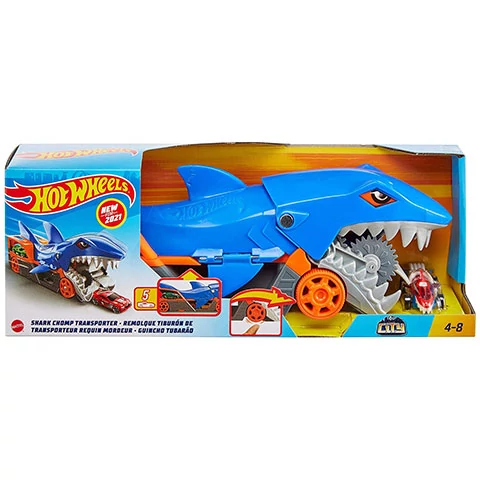 Hot Wheels: Autófaló cápa játékszett kisautóval - Mattel