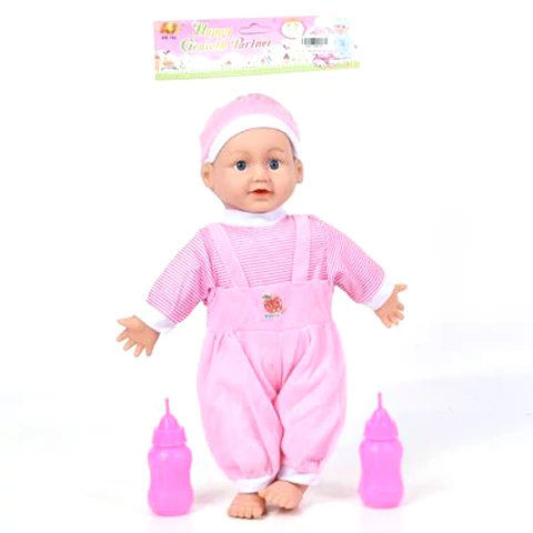 Rongytestű etethető baba kiegészítőkkel, hangeffektekkel 21cm
