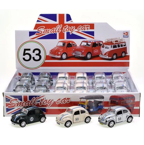 Volkswagen Beetle 53-as kisautó ezüst színű változatban