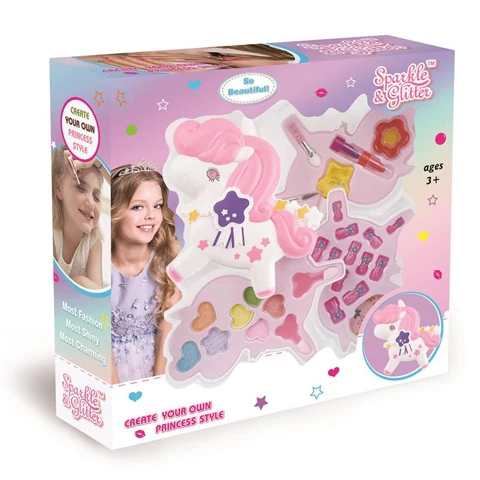 Sparkle & Glitter póni alakú emeletes sminkpaletta játékszett