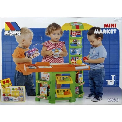 Molto: Mini Market 14db-os játékszett 58x28x77cm