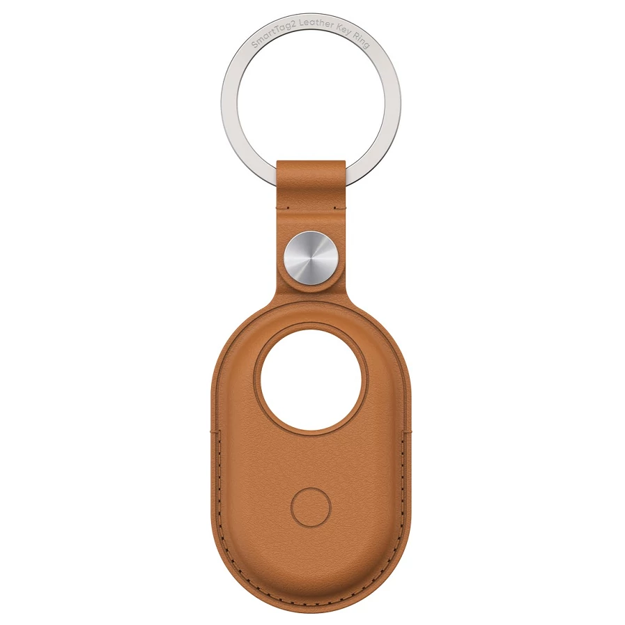 Samsung Galaxy barna vegán bőr kulcstartós tok Smart tag 2 nyomkövetőhöz (vegan leather key ring brown for galaxy smart tag 2) (GP-FUT560BRA)