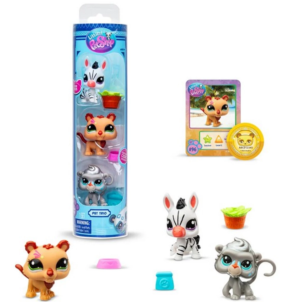 Littlest Pet Shop: Zebra, tigris, pávián 3db-os figura csomag - Country vibes 2. széria