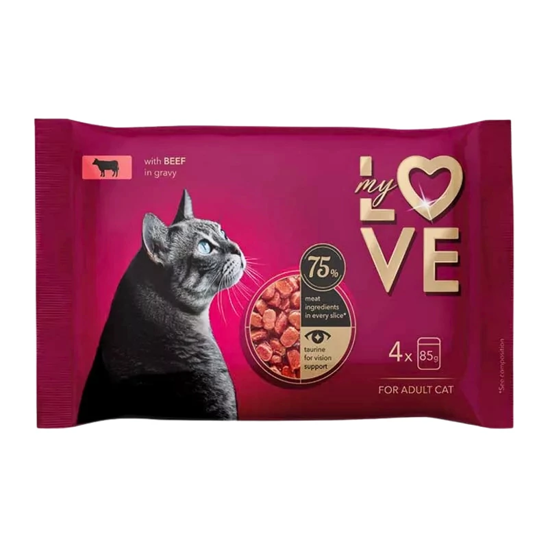 My love marha ízesítésű alutasakos macskaeledel 4x85g