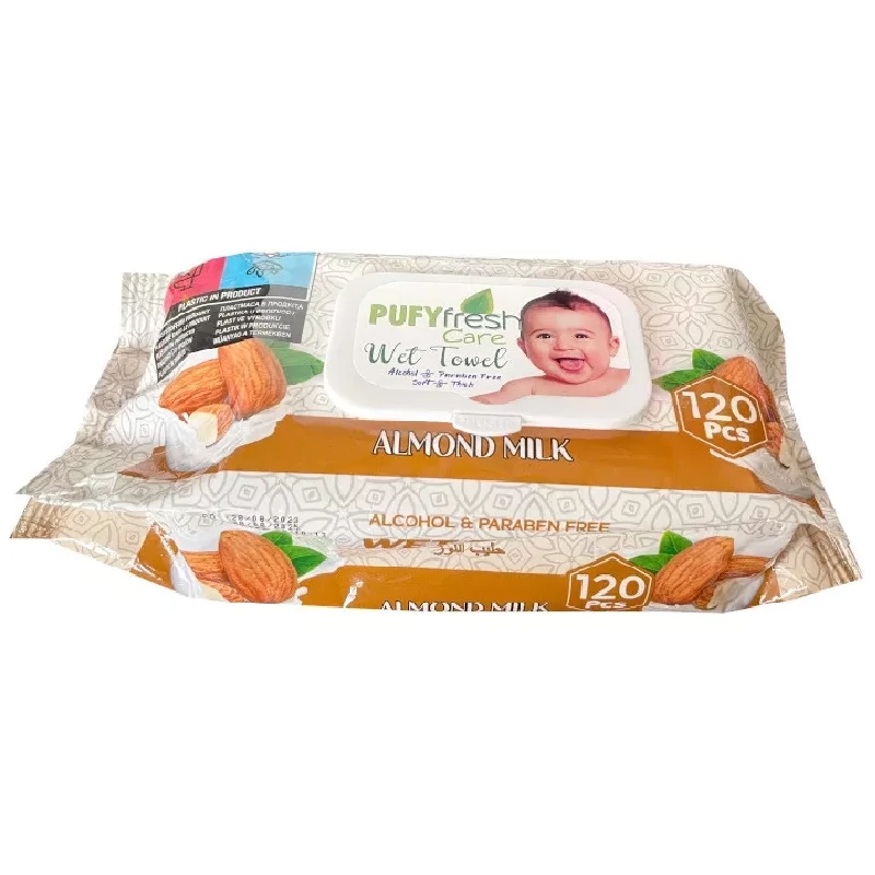 Pufy fresh almond milk nedves törlőkendő 120db