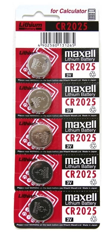 Maxell CR2025x5 csomag (tépheto bliszter) 3V-os lítium gombelem