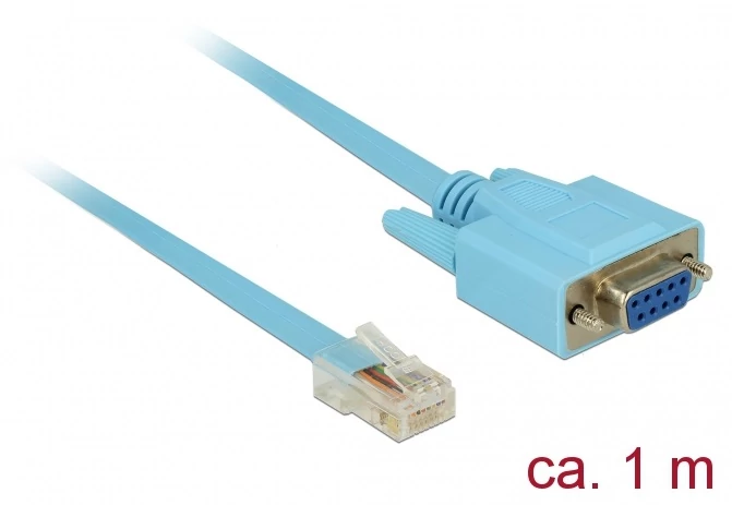 Delock RS-232 DB9 típusú adapter anya > 1 x RS-232 RJ45 soros apa 1 m