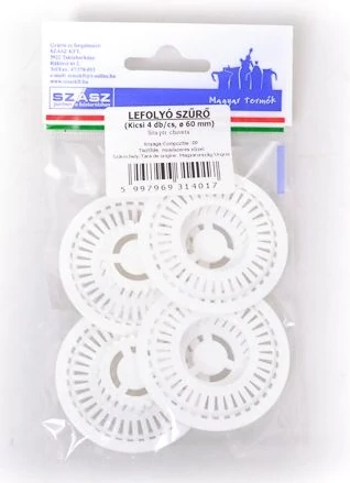 Szász lefolyó szűrő 4 db-os kiszerelésben 60mm