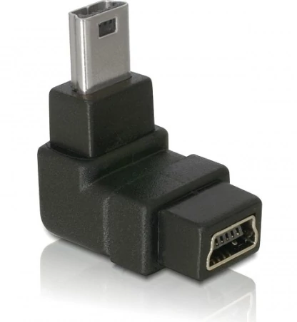 Delock Adapter USB-B mini 5tűs male/female 90° derékszögű
