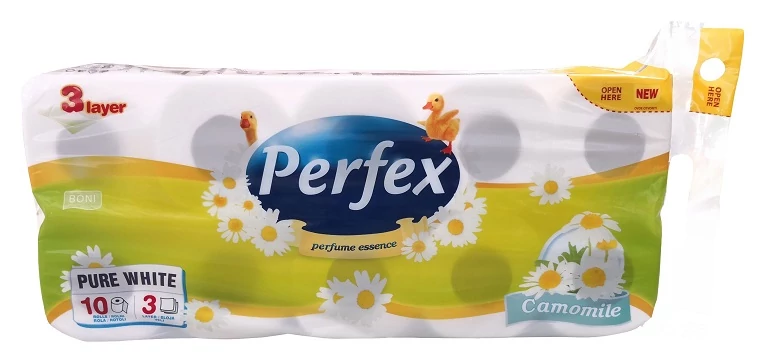 Perfex WC papír kamilla 10tekercs (8+2) 3rétegű