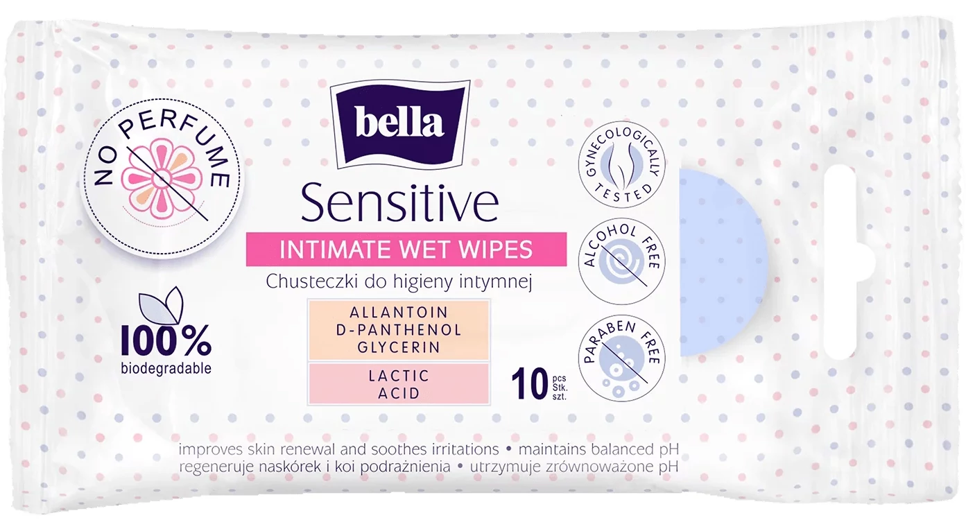 Bella intim nedves törlőkendő sensitive 10db