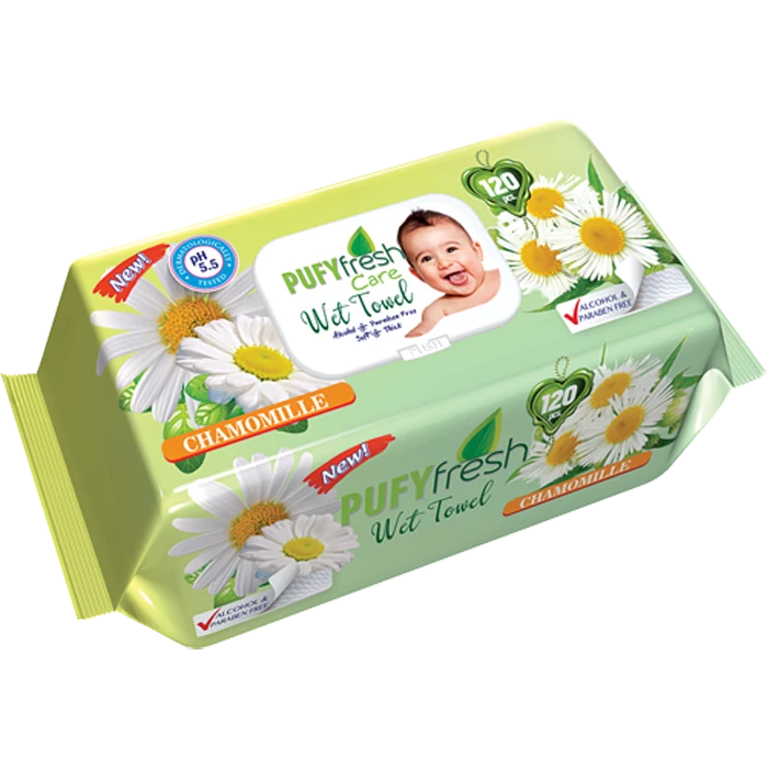 Pufy fresh nedves törlőkendő 120db kamilla