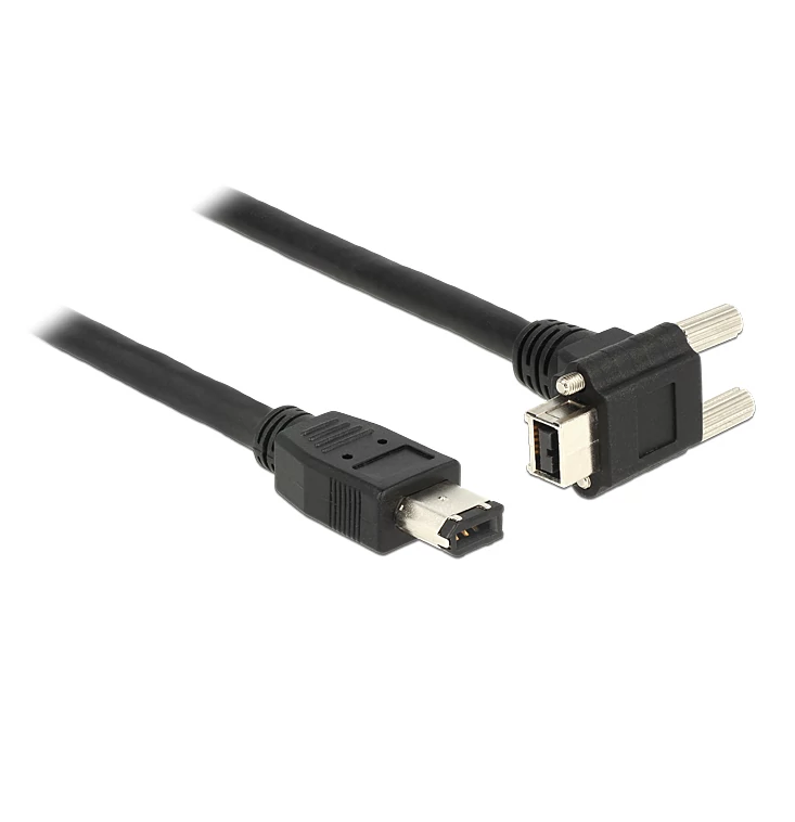 Delock Kábel FireWire 9 érintkezős dugó 90 fokos szögű, csavarokkal ellátott > 6 érintkezős dugó 3 m