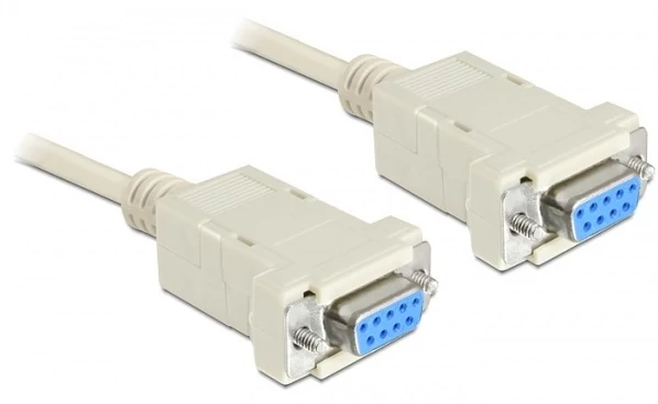 Delock soros null modem kábel, 9 pin anya / anya, 1,8 m