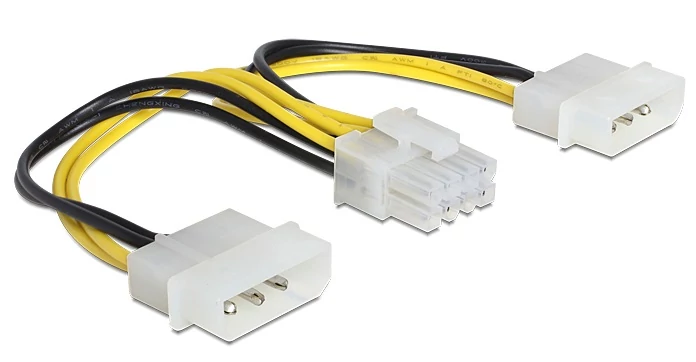Delock tápkábel 8 pines EPS > 2 x 4 pines molex