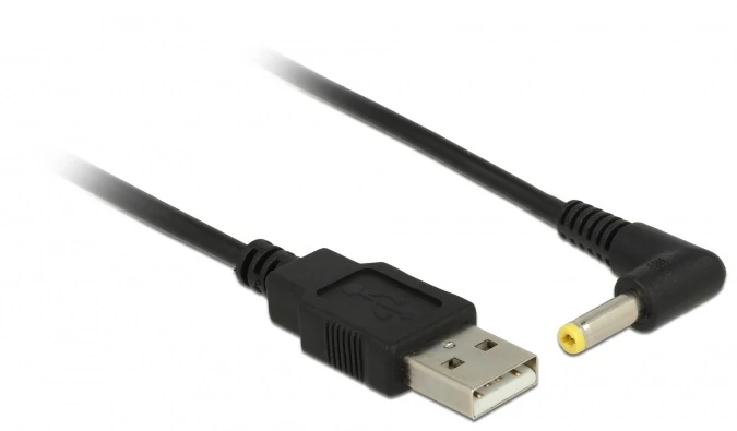 Delock USB tápkábel > DC 4,0 x 1,7 mm apa 90° 1,5 m hosszú