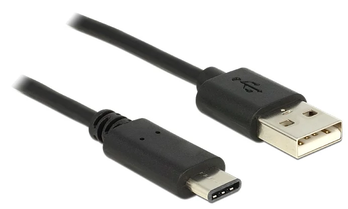 Delock Kábel USB C típus 2.0 dugó > USB 2.0 A típusú dugó 1 m fekete