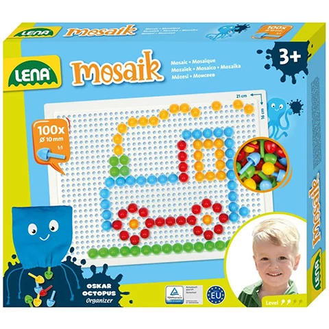 LENA: Mosaik Áttetsző pötyi kreatív szett 10mm 100db-os